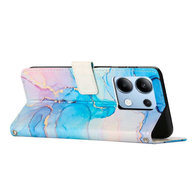 For Redmi Note 13 4G Painted Marble Pattern Leather Phone Case