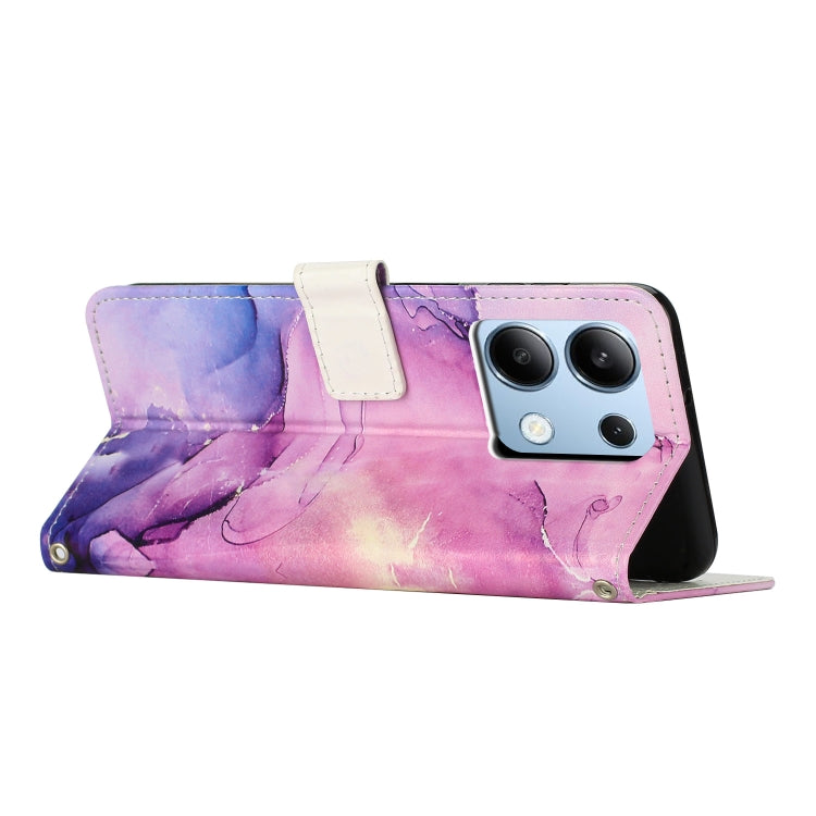 For Redmi Note 13 4G Painted Marble Pattern Leather Phone Case
