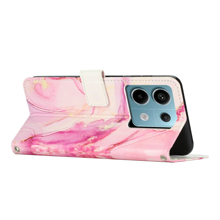 For Redmi Note 13 5G Painted Marble Pattern Leather Phone Case