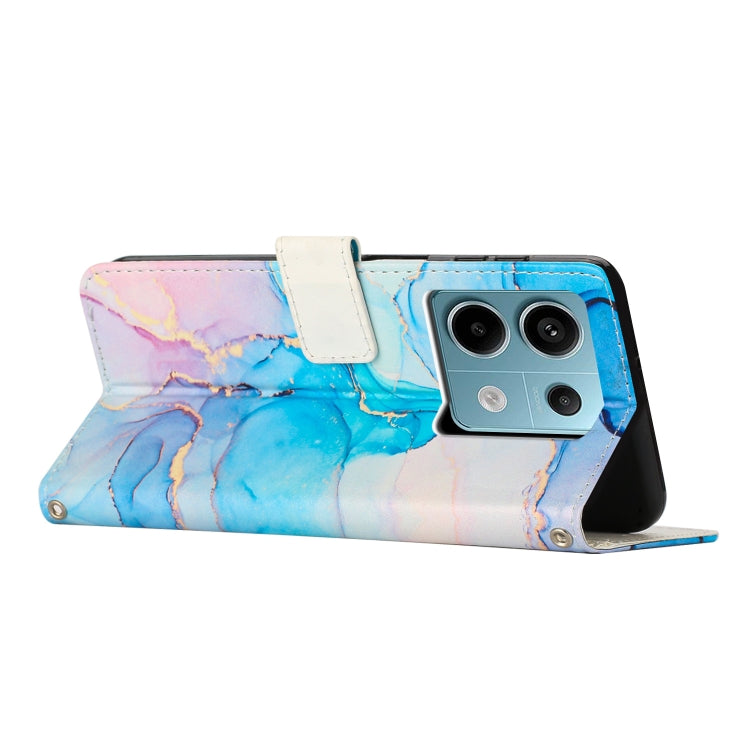 For Redmi Note 13 5G Painted Marble Pattern Leather Phone Case