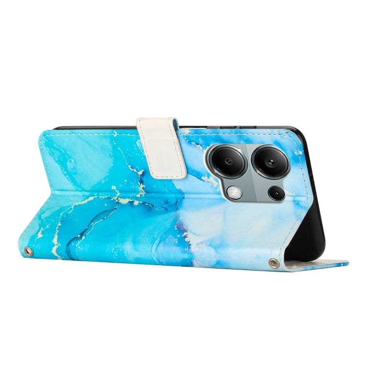 For Redmi Note 13 Pro 4G Painted Marble Pattern Leather Phone Case
