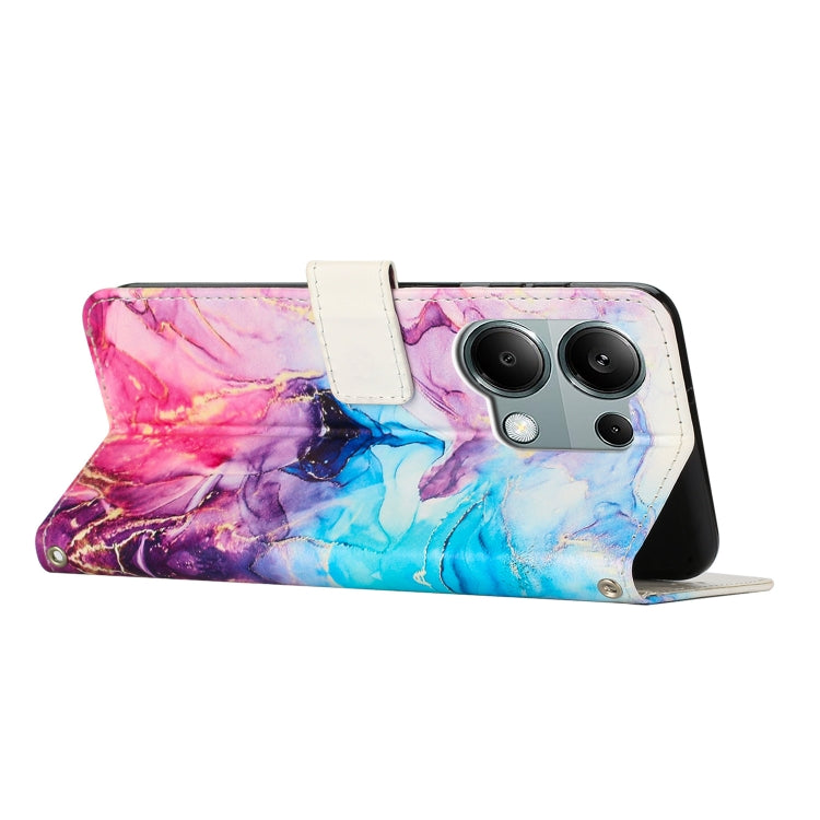For Redmi Note 13 Pro 4G Painted Marble Pattern Leather Phone Case