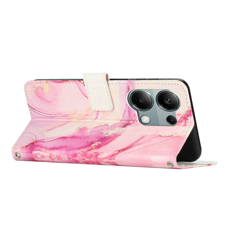 For Redmi Note 13 Pro 4G Painted Marble Pattern Leather Phone Case