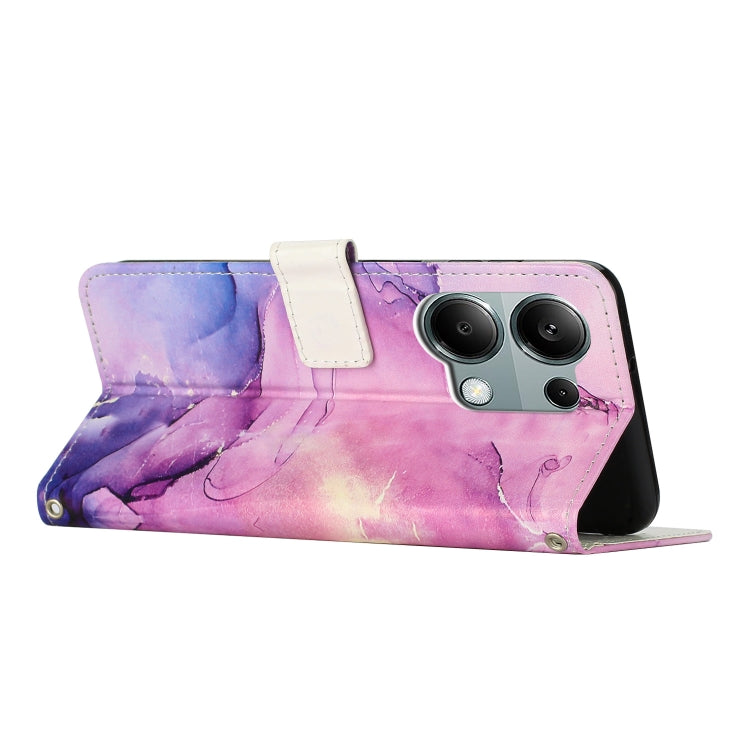 For Redmi Note 13 Pro 4G Painted Marble Pattern Leather Phone Case