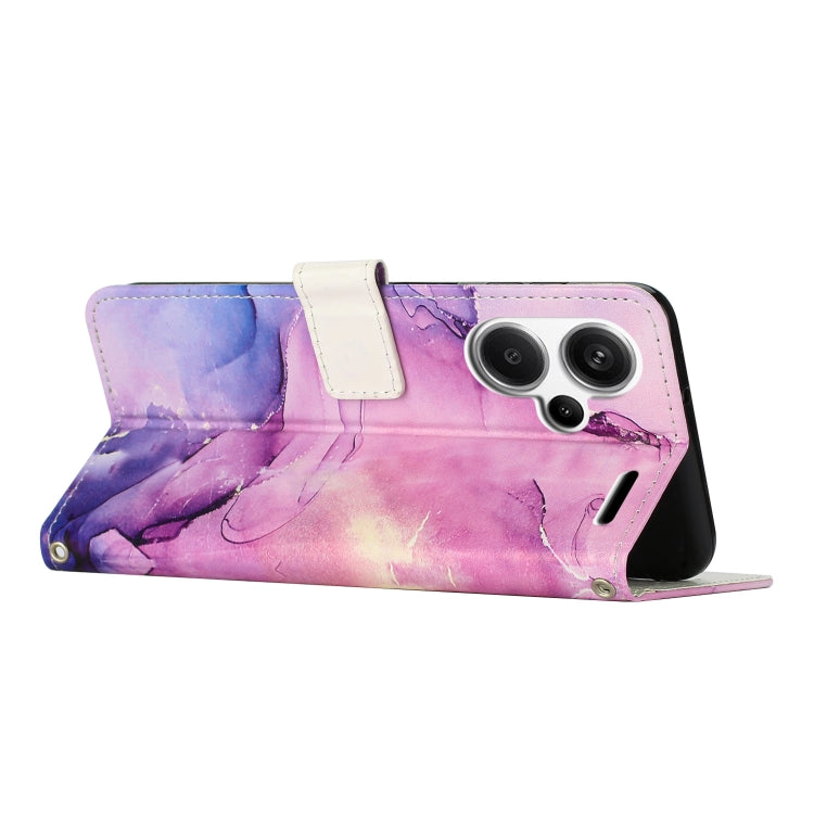 For Redmi Note 13 Pro+ Painted Marble Pattern Leather Phone Case