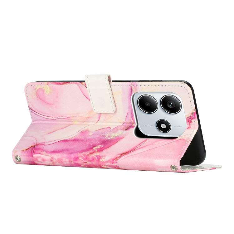 For Redmi Note 14 5G Global Painted Marble Pattern Leather Phone Case