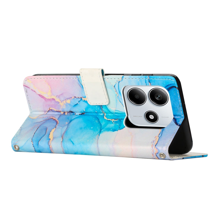 For Redmi Note 14 5G Global Painted Marble Pattern Leather Phone Case