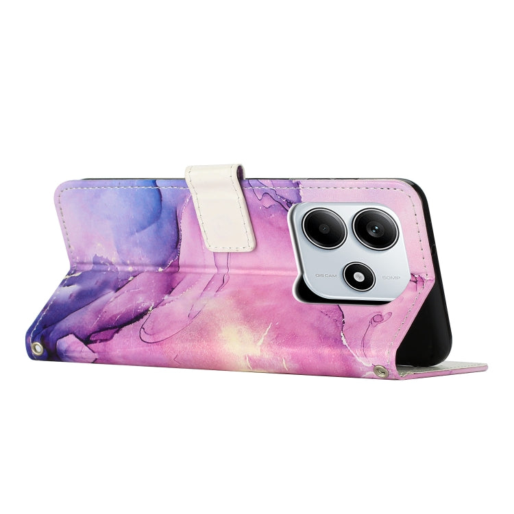 For Redmi Note 14 5G Global Painted Marble Pattern Leather Phone Case