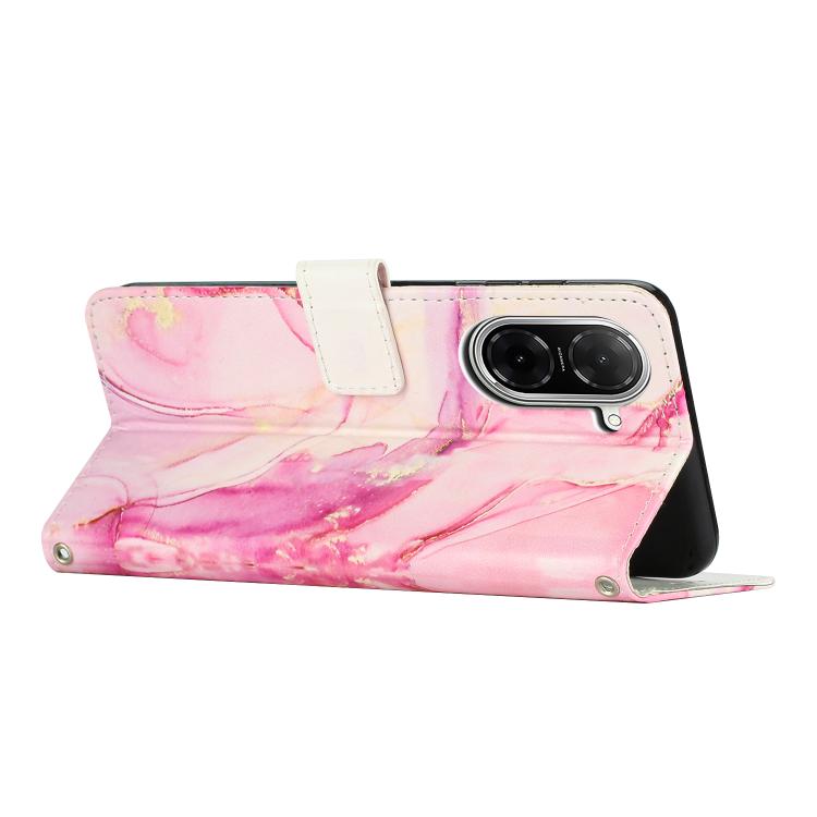 For Redmi A5 4G 171.7mm / Poco C71 Painted Marble Pattern Leather Phone Case