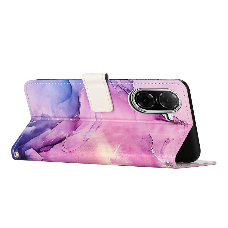 For Redmi A5 4G 171.7mm / Poco C71 Painted Marble Pattern Leather Phone Case