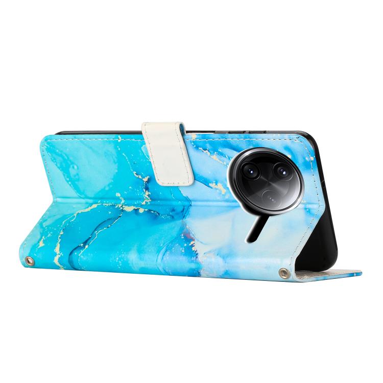 For Redmi K80 / K80 Pro Painted Marble Pattern Leather Phone Case
