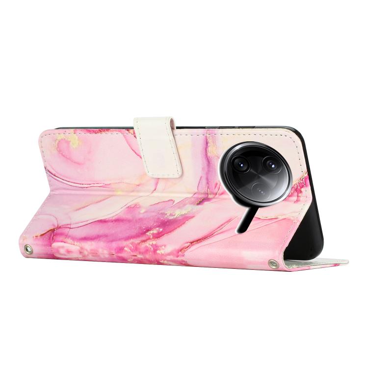 For Redmi K80 / K80 Pro Painted Marble Pattern Leather Phone Case