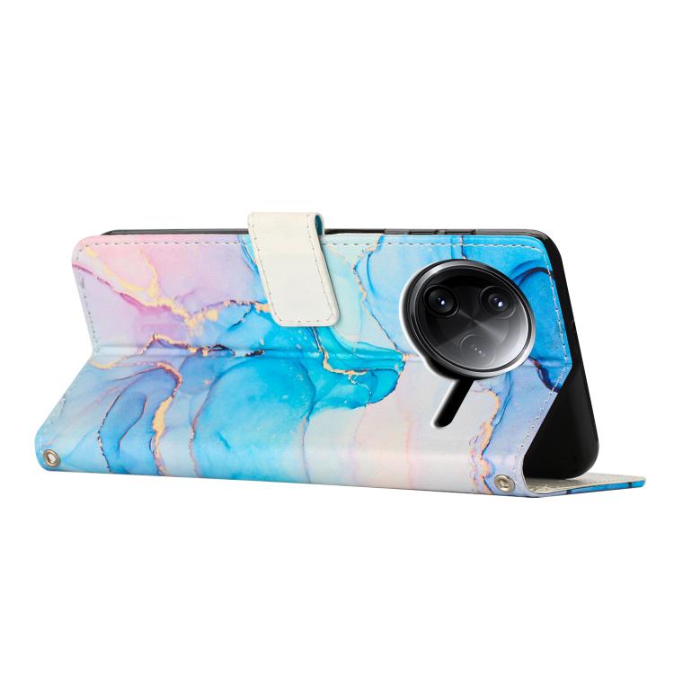 For Redmi K80 / K80 Pro Painted Marble Pattern Leather Phone Case