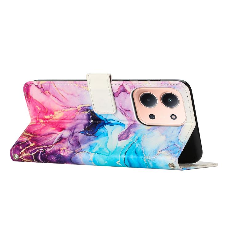For Redmi 15C 5G / 4G Global 171mm Painted Marble Pattern Leather Phone Case