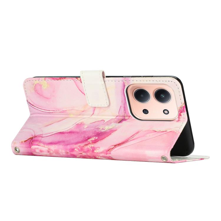 For Redmi 15C 5G / 4G Global 171mm Painted Marble Pattern Leather Phone Case