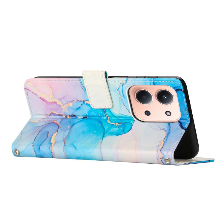 For Redmi 15C 5G / 4G Global 171mm Painted Marble Pattern Leather Phone Case