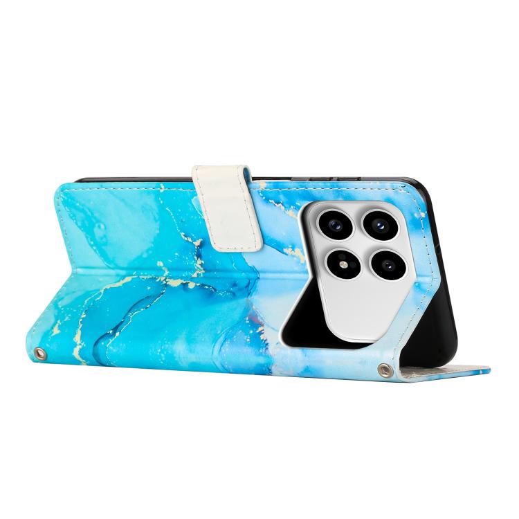 For Redmi K90 / Poco F8 Pro Painted Marble Pattern Leather Phone Case
