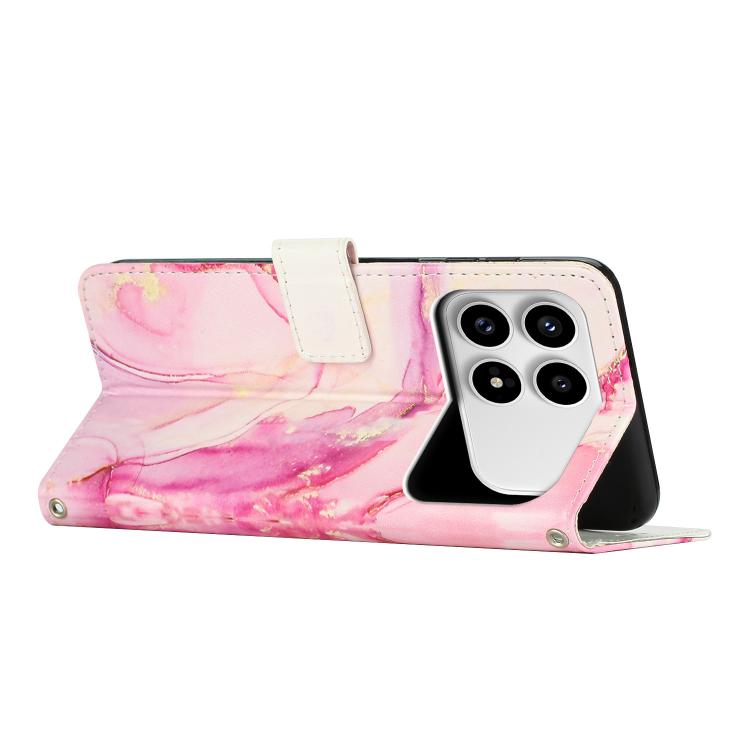 For Redmi K90 / Poco F8 Pro Painted Marble Pattern Leather Phone Case