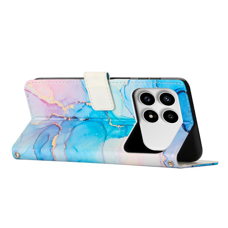 For Redmi K90 / Poco F8 Pro Painted Marble Pattern Leather Phone Case