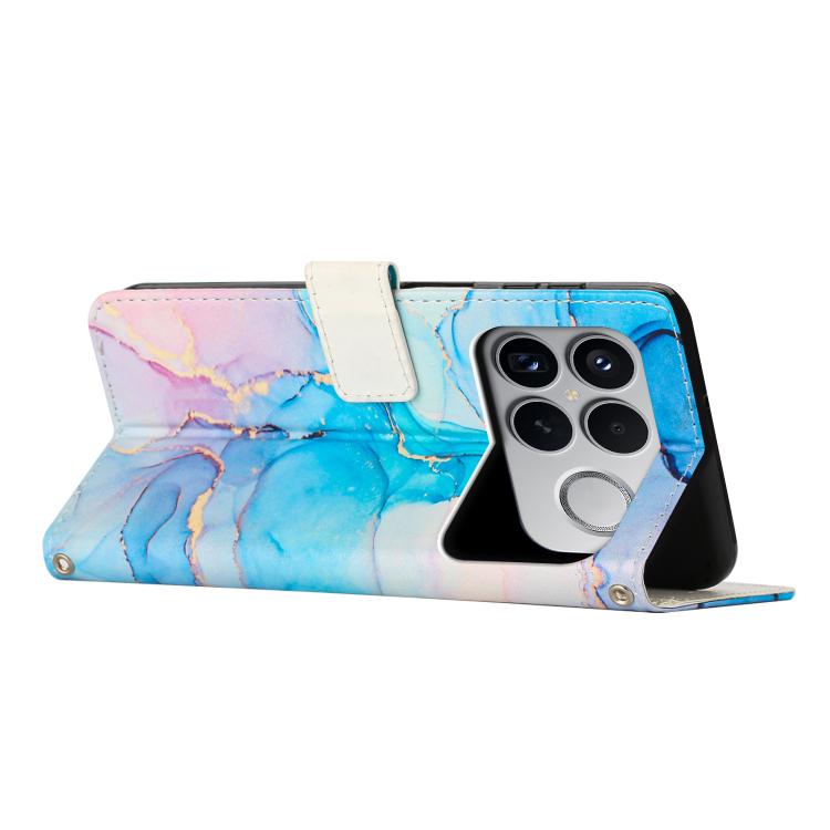 For Redmi K90 Pro Max / Poco F8 Ultra Painted Marble Pattern Leather Phone Case