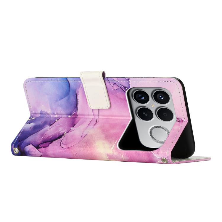 For Redmi K90 Pro Max / Poco F8 Ultra Painted Marble Pattern Leather Phone Case