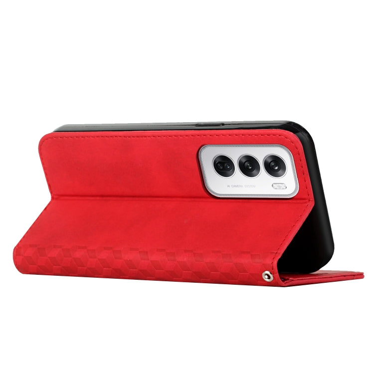 For OPPO Reno12 5G Global Diamond Splicing Skin Feel Magnetic Leather Phone Case