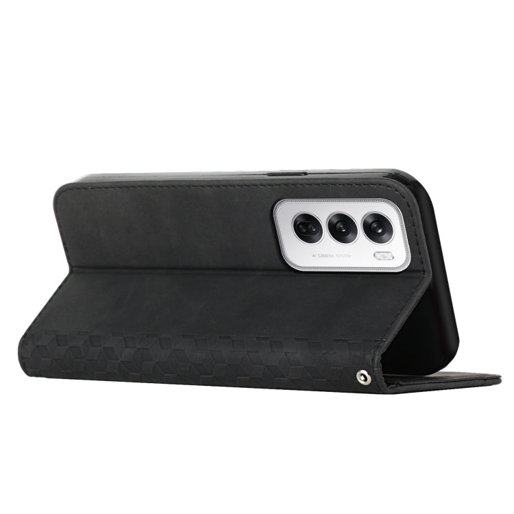 For OPPO Reno12 5G Global Diamond Splicing Skin Feel Magnetic Leather Phone Case