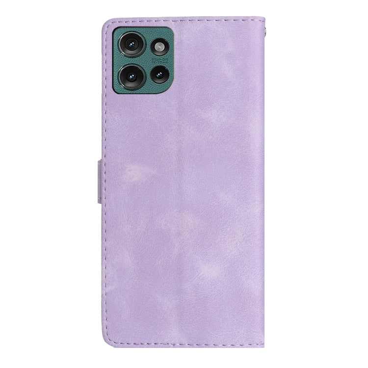 For Motorola Edge 50 5G Flower Butterfly Embossing Pattern Leather Phone Case