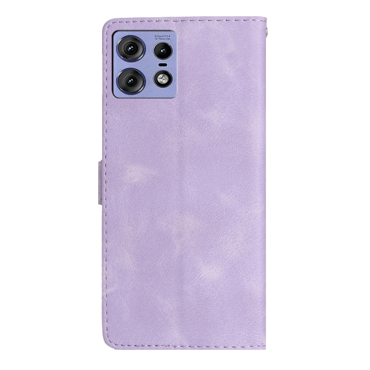 For Motorola Edge 50 Pro Flower Butterfly Embossing Pattern Leather Phone Case