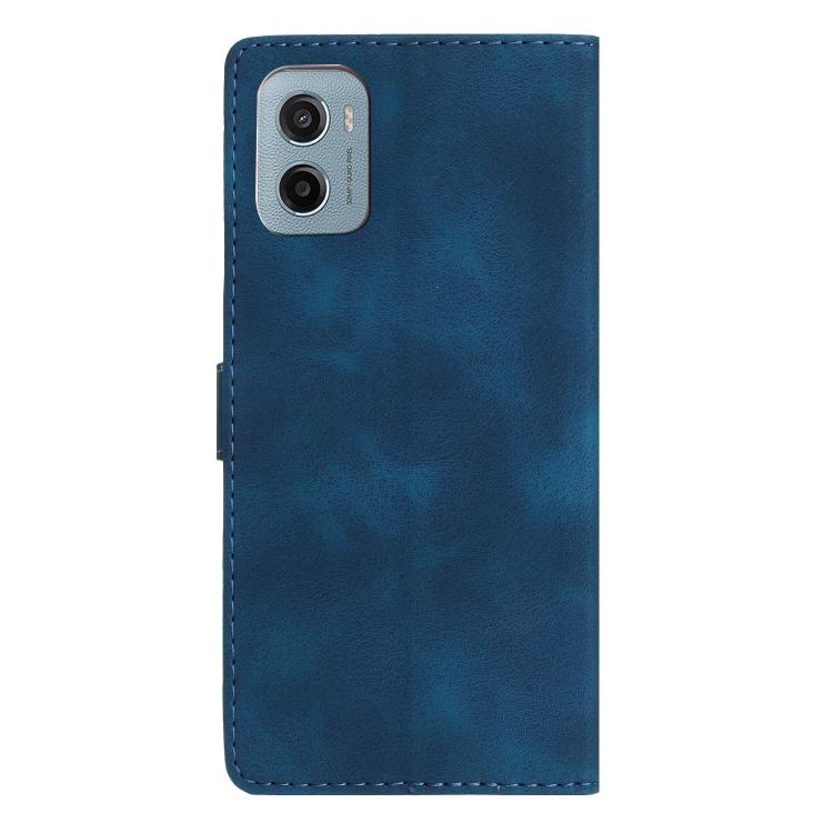 For Motorola Moto E15 Flower Butterfly Embossing Pattern Leather Phone Case