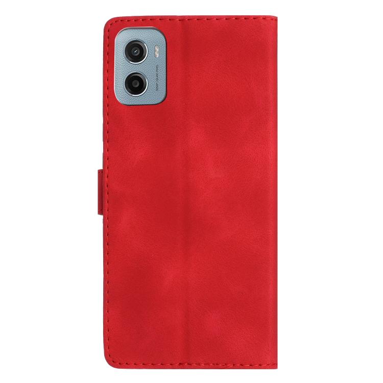 For Motorola Moto E15 Flower Butterfly Embossing Pattern Leather Phone Case