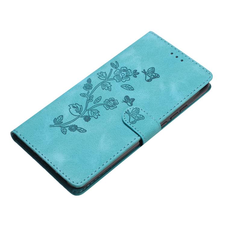 For Motorola Moto G15 Flower Butterfly Embossing Pattern Leather Phone Case