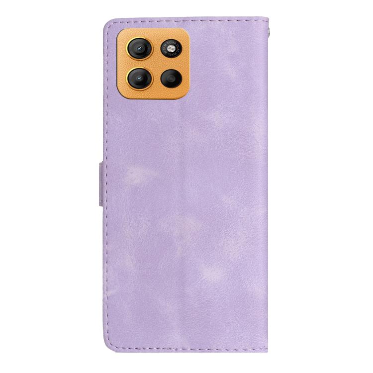 For Motorola Moto G15 Flower Butterfly Embossing Pattern Leather Phone Case