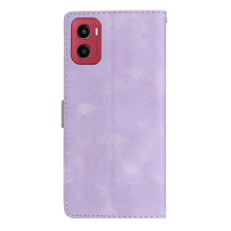 For Motorola Moto G05 Flower Butterfly Embossing Pattern Leather Phone Case