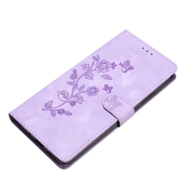 For Motorola Moto G05 Flower Butterfly Embossing Pattern Leather Phone Case