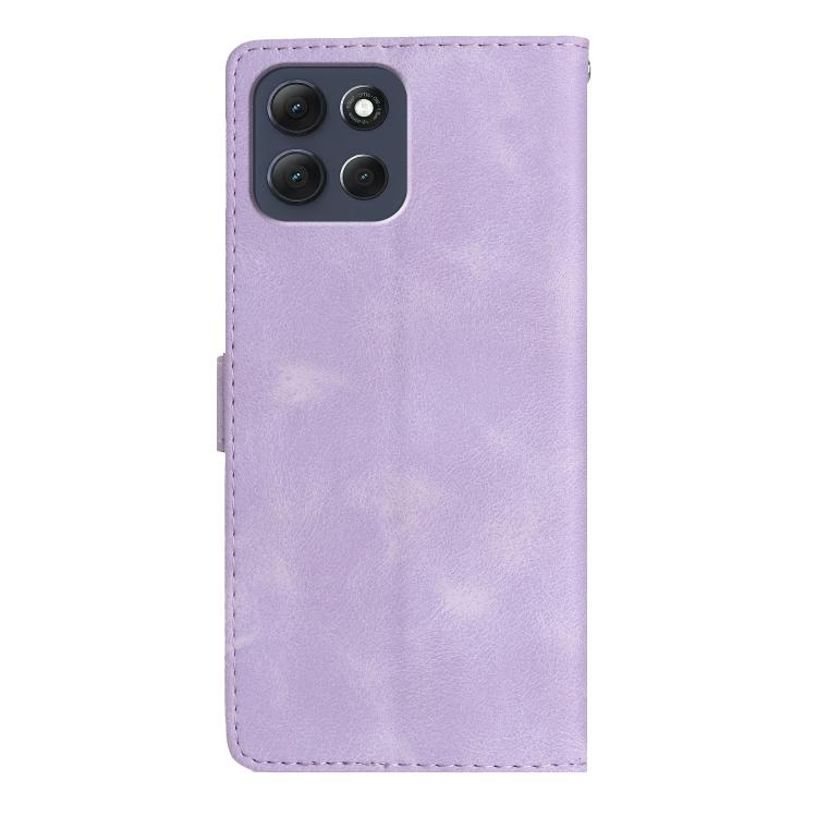 For Motorola Moto G86 Power Flower Butterfly Embossing Pattern Leather Phone Case