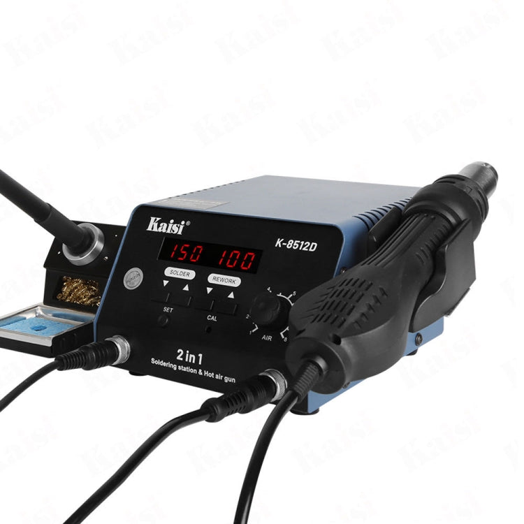 Kaisi 8512D 2 in 1 Smart Digital Display Hot Air Gun Soldering Iron Rework Station, Plug: