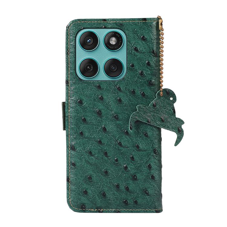 For Motorola Edge 60 Fusion Ostrich Pattern Genuine Leather RFID Phone Case