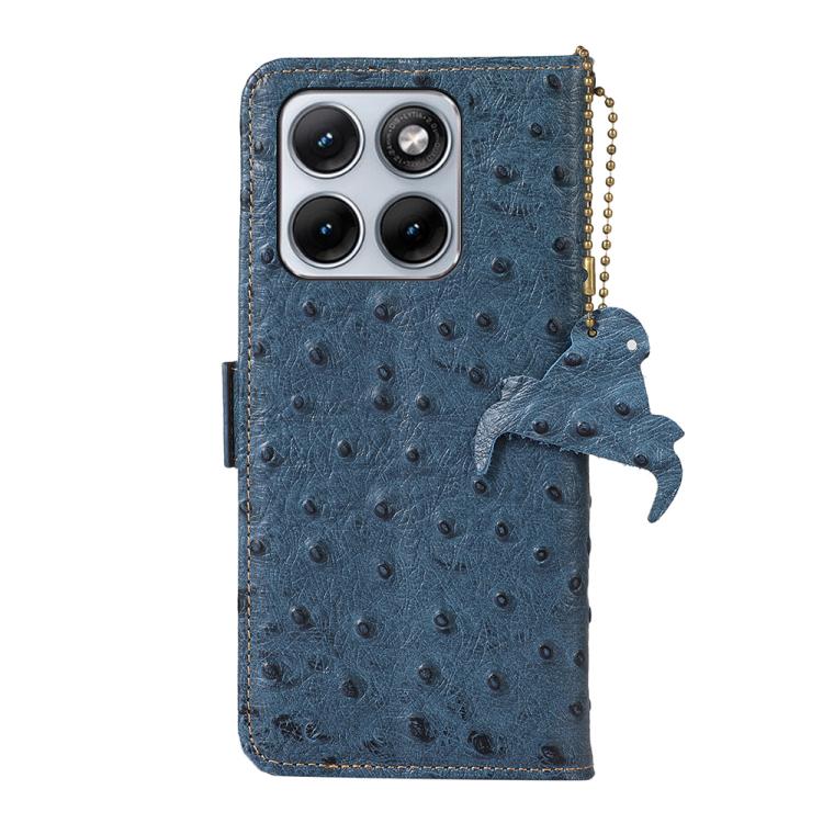 For Motorola Edge 70 Fusion 5G Ostrich Pattern Genuine Leather RFID Phone Case
