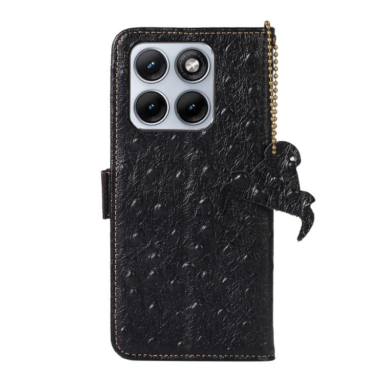 For Motorola Edge 70 Fusion 5G Ostrich Pattern Genuine Leather RFID Phone Case