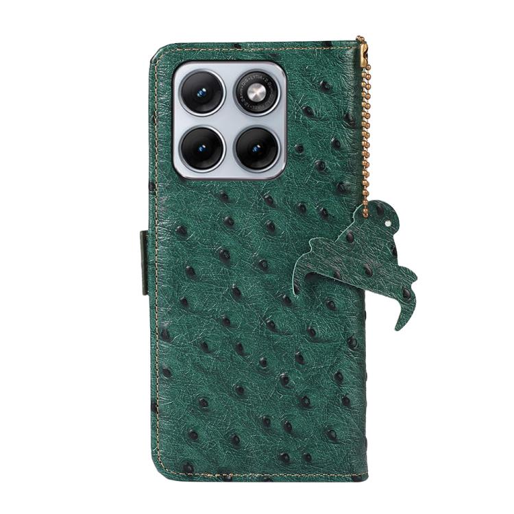 For Motorola Edge 70 Fusion 5G Ostrich Pattern Genuine Leather RFID Phone Case