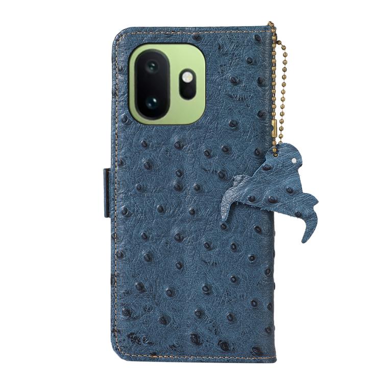 For OnePlus 15T Ostrich Pattern Genuine Leather RFID Phone Case