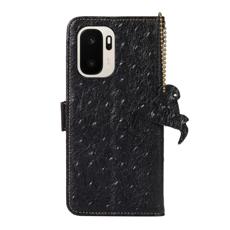 For OnePlus Ace 6 Ultra Ostrich Pattern Genuine Leather RFID Phone Case
