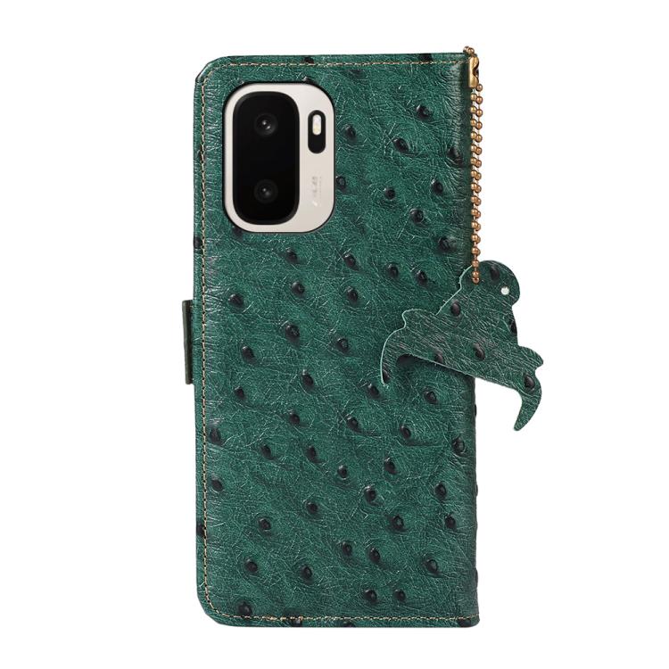For OnePlus Ace 6 Ultra Ostrich Pattern Genuine Leather RFID Phone Case