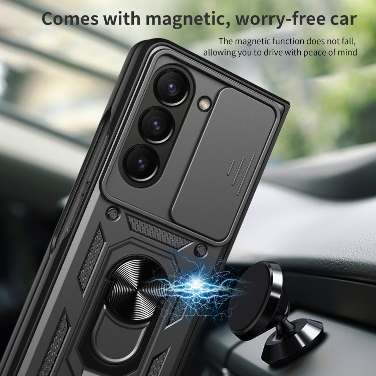 For Samsung Galaxy Z Fold5 Sliding Camera Cover Design TPU+PC Phone Case