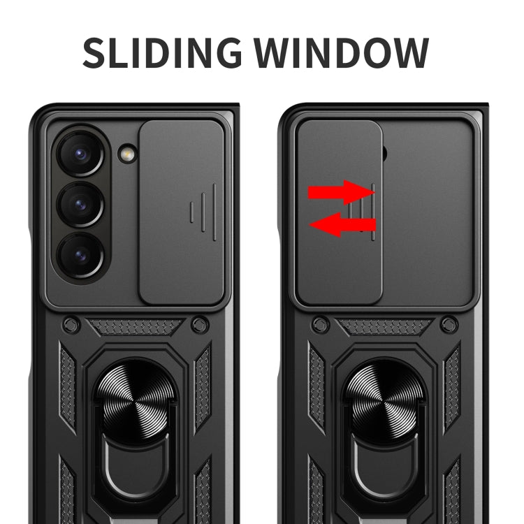 For Samsung Galaxy Z Fold5 Sliding Camera Cover Design TPU+PC Phone Case