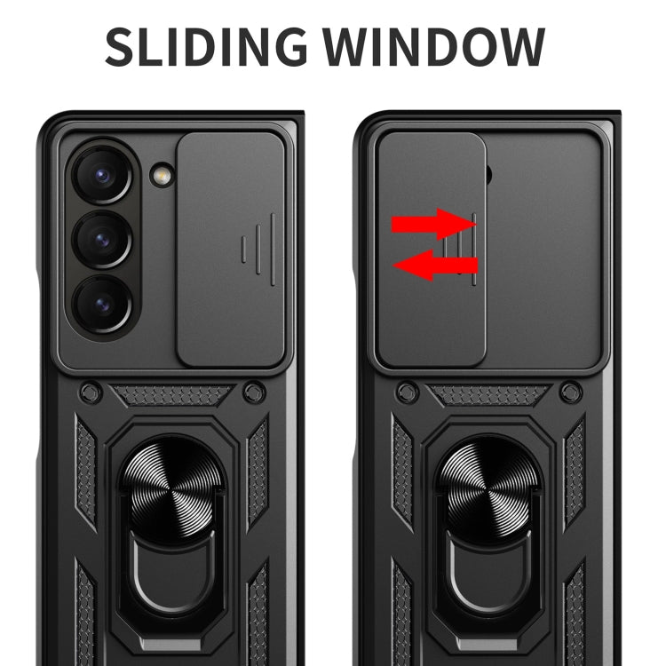 For Samsung Galaxy Z Fold6 Sliding Camera Cover Design TPU+PC Phone Case