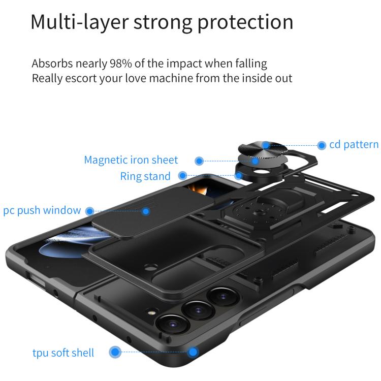 For Samsung Galaxy Z Fold7 Sliding Camera Cover Design TPU+PC Phone Case