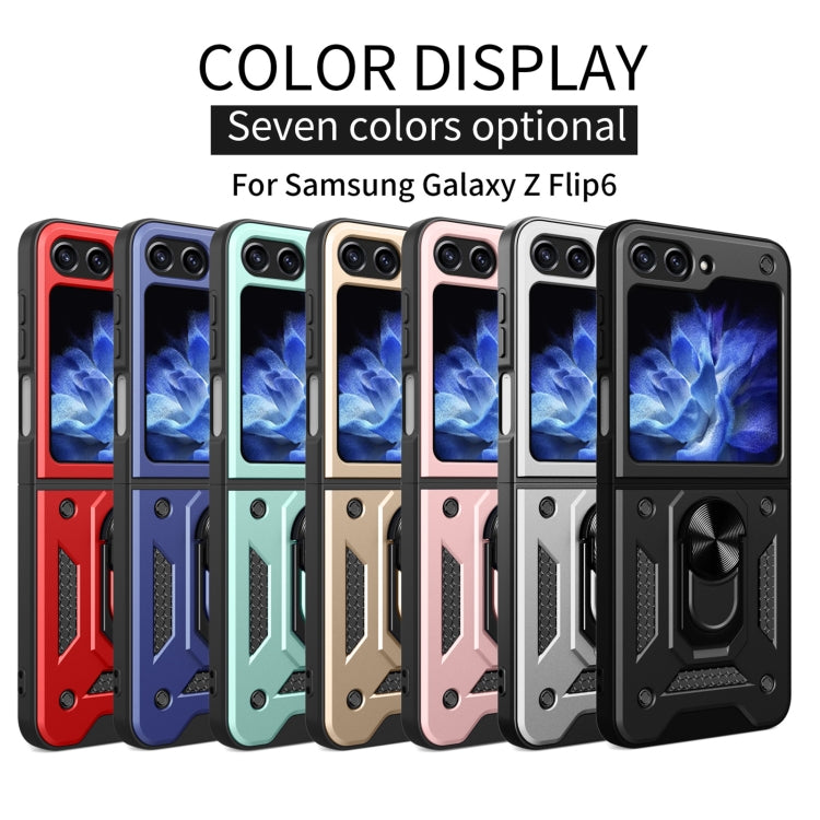 For Samsung Galaxy Z Flip6 Armor Magnetic Bracket TPU+PC Phone Case