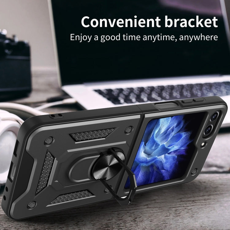 For Samsung Galaxy Z Flip6 Armor Magnetic Bracket TPU+PC Phone Case